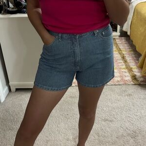 Vintage 90’s Jordache Shorts 29 High Rise Vertical Striped Denim Blue Cotton